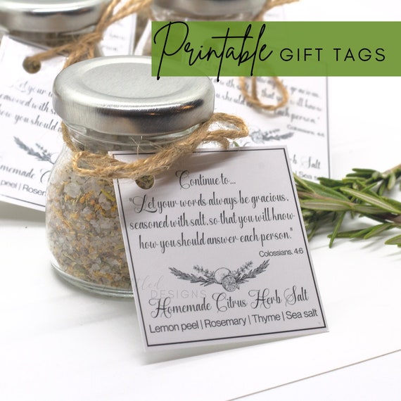 Printable JW Colossians 4:6 Pioneer Gift Tags, Seasoning Salt Instant Download Favor Tags