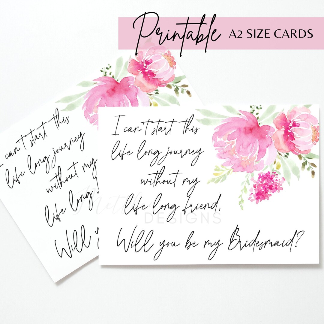 Bridesmaid Proposal Printable Greeting Card Digital Download - Etsy