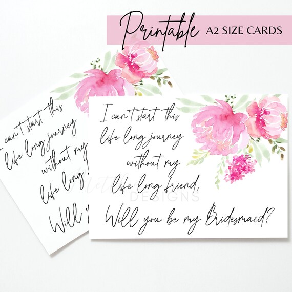 Bridesmaid Proposal Printable Greeting Card Digital Download - Etsy