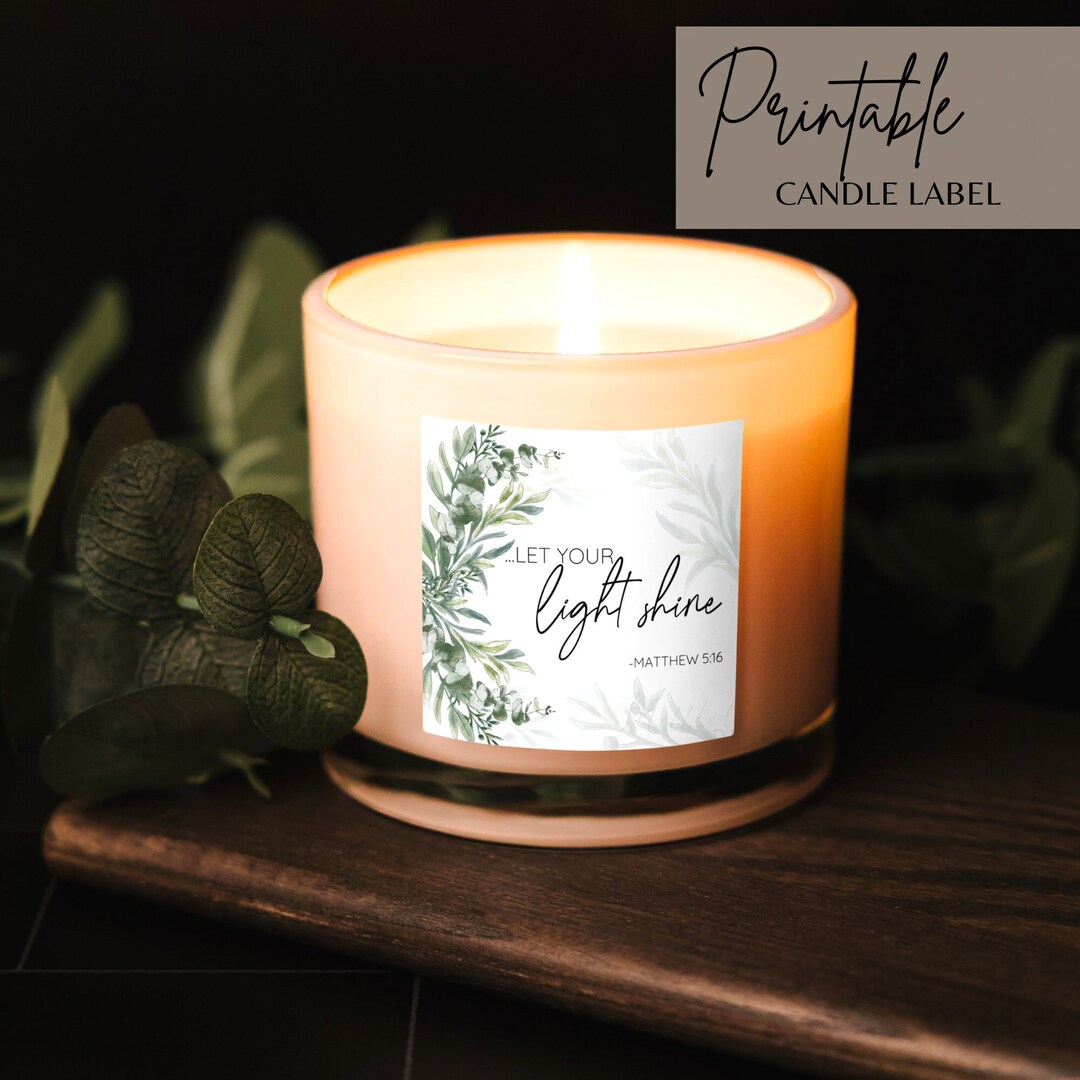 Printable Bible Verse Candle Label, Matthew 516 Instant Download