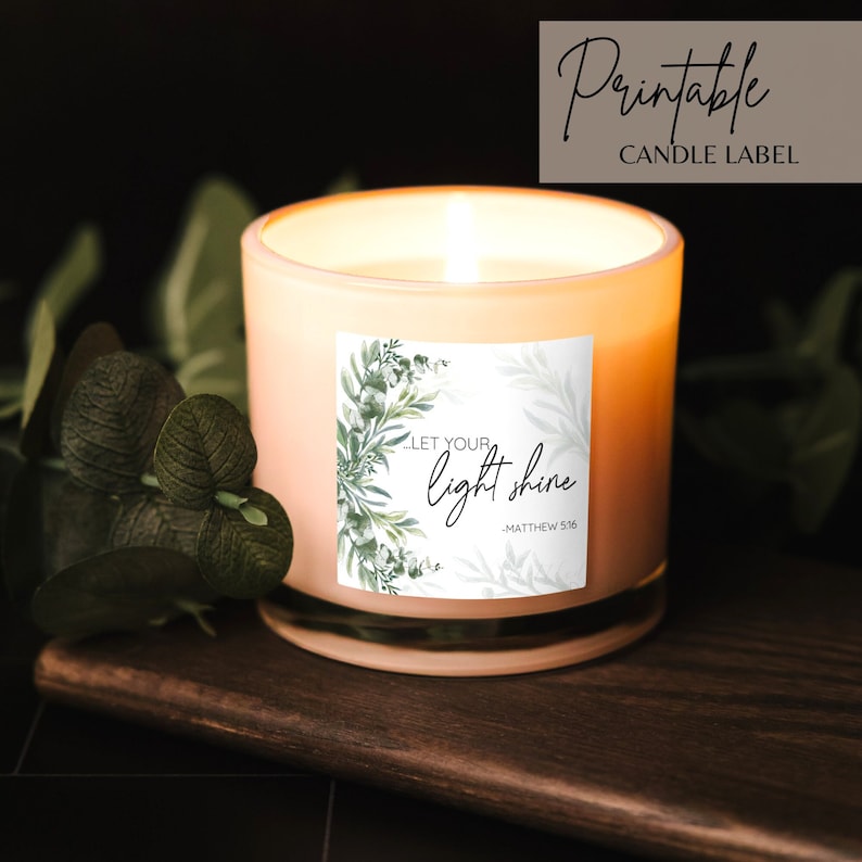 Printable Bible Verse Candle Label Matthew 516 Instant Etsy
