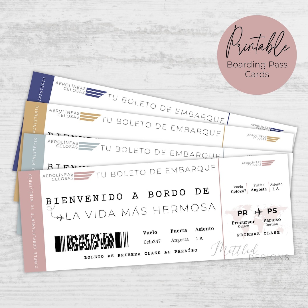 Boding Card JW Spanish Best Life Ever Printable Boarding Pass Cards, Español ...