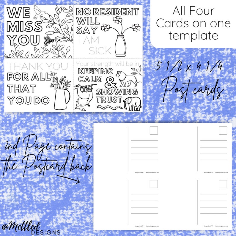 JW Printable Coloring Postcards JW Kids Printable Cards - Etsy