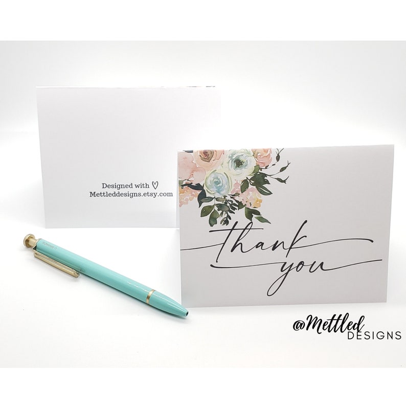 Printable Thank You Greeting Cards Floral Thank You Card - Etsy