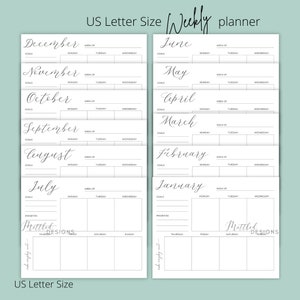 Printable and Fillable 2023 Monthly Weekly and Daily Calendar - Etsy