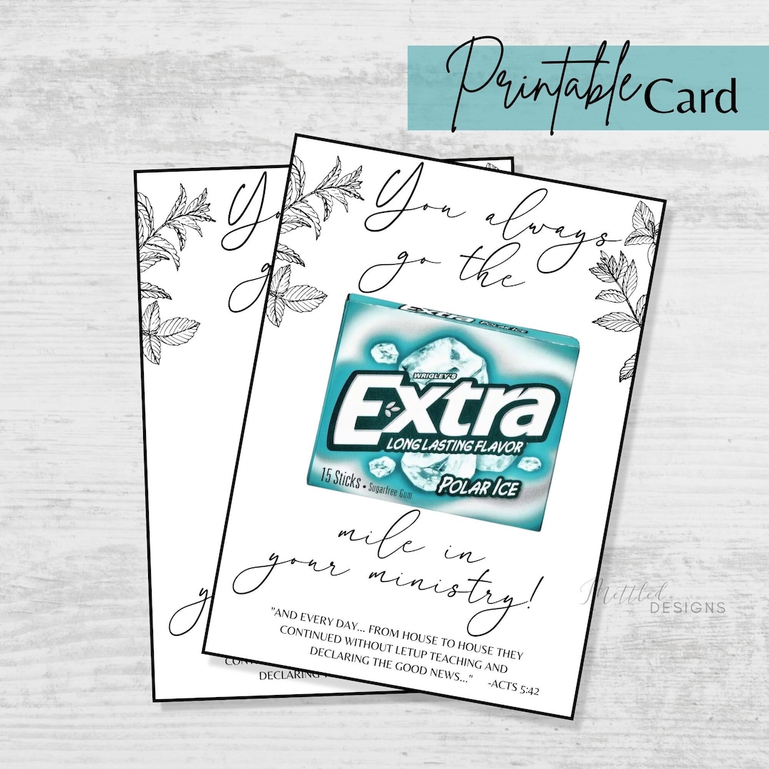 JW Pioneer Extra Gum Printable Card, Digital Download Greeting Card - Etsy