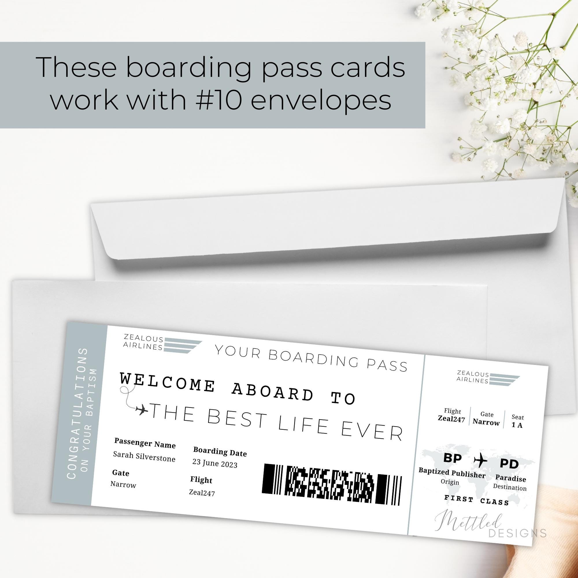 Boding Card JW Custom Baptism Printable Boarding Pass Card, Digital Download ...