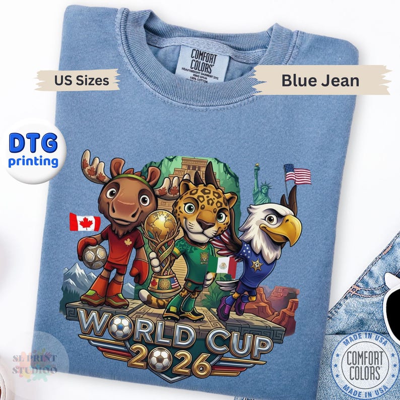 2026 World Football Cup Mascot Shirt USA Canada Mexico Soccer Fan Graphic Tee Gift image 15