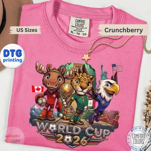 2026 World Football Cup Mascot Shirt USA Canada Mexico Soccer Fan Graphic Tee Gift image 16