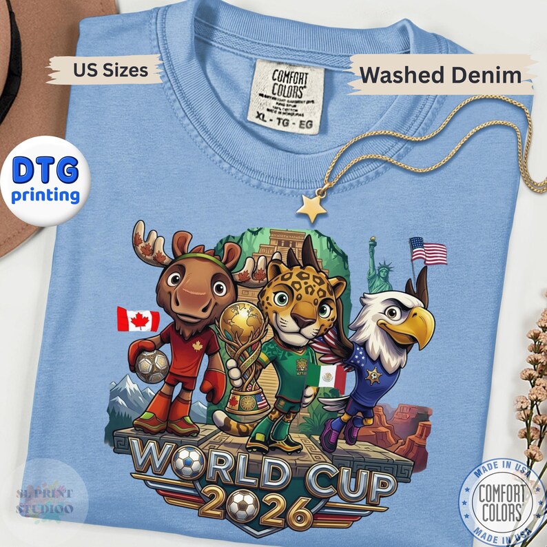 2026 World Football Cup Mascot Shirt USA Canada Mexico Soccer Fan Graphic Tee Gift image 10