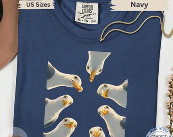 Funny Seagull Shirt, Coastal Bird Meme Graphic Tee, Comfort Colors Unisex T-Shirt