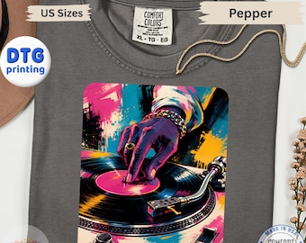 Retro Vinyl DJ Shirt Colorful Turntable Tee Music Lover Gift Record Collector Streetwear