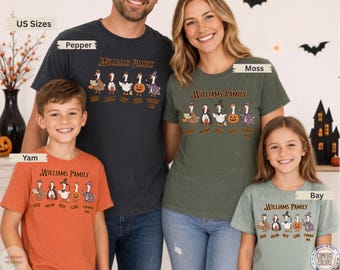 Custom Halloween Family Shirt Duck Graphics Comfort Colors Tee Matching Spooky Season Gift