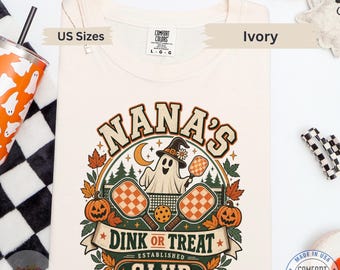 Halloween Pickleball Grandma Shirt – Nana Dink or Treat Retro Tee