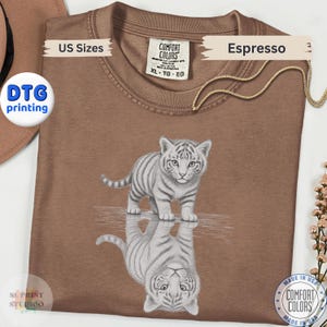 Believe in Yourself Cat Shirt, Kitten Seeing Tiger Reflection Tee, Motivational Animal Shirt, Inspirational Gift, Self Confidence Tee