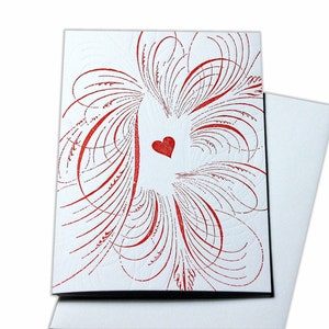 Love Blank Letterpress Greeting Card, Valentine Card, Just Because Card, I Love You Card
