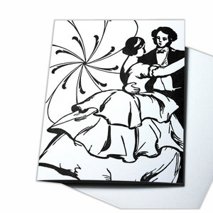 Vintage Wedding Anniversary or Engagement Letterpress Blank Card