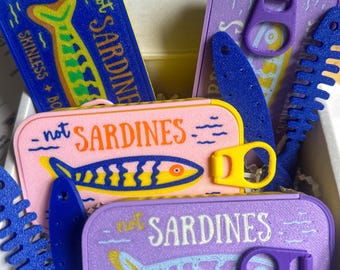 Sardine Tin Storage Box | 3D Printed Trinket Organizer, Quirky Desk Decor