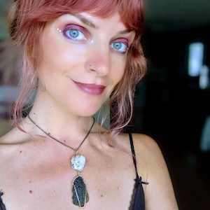 GIANT Moldavite Necklace With Phenacite Phenakite Crystal! World Class Moldavite Pendant 14kt (from Usa) Gold Moldavite Jewelry