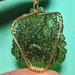 Genuine Moldavite & Phenakite Pendant Necklace – Real 12K Gold Setting – Natural Crystal & Meteorite Jewelry