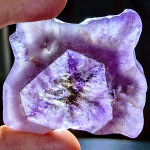 AURALITE 23 Crystal Slice, Geometric Patterns Authentic Genuine With Certificate of Authenticity. Rare Cosmic Mineral Inclusions.