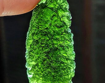 Moldavite TEARDROP THICK World Class Large Moldavite Crystal / Can Be Made Into Custom Necklace Pendant Jewelry Certificate Authenticity
