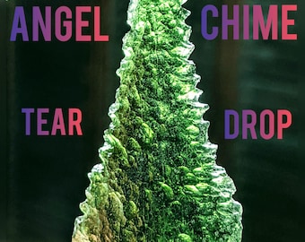 HUGE Angel Chime Moldavite Large WORLD CLASS Moldavite Teardrop With Certificate 7.1 Grams & 2 inches Long From Chlum Czech Republic