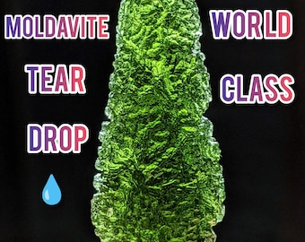 Moldavite TEARDROP THICK World Class Large Moldavite Crystal / Can Be Made Into Custom Necklace Pendant Jewelry Certificate Authenticity