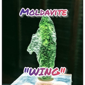 Moldavite &quot;WING&quot; Crystal Genuine 7.83 Grams Raw Moldavite Certificate of Authenticity Large Great Texture. From Chlum Czech Republic