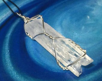 NATROLITE NECKLACE Wrapped in 925 Sterling Silver! Awesome White Terminated Natrolite Crystal Pendant. Metaphysical Jewelry Synergy 12 Stone