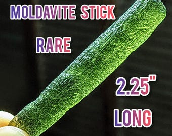 Moldavite STICK SHAPE Rare Zatacka Crystal World Class Large Museum Piece / Can Be Made Into Custom Moldavite Necklace Jewelry Certified
