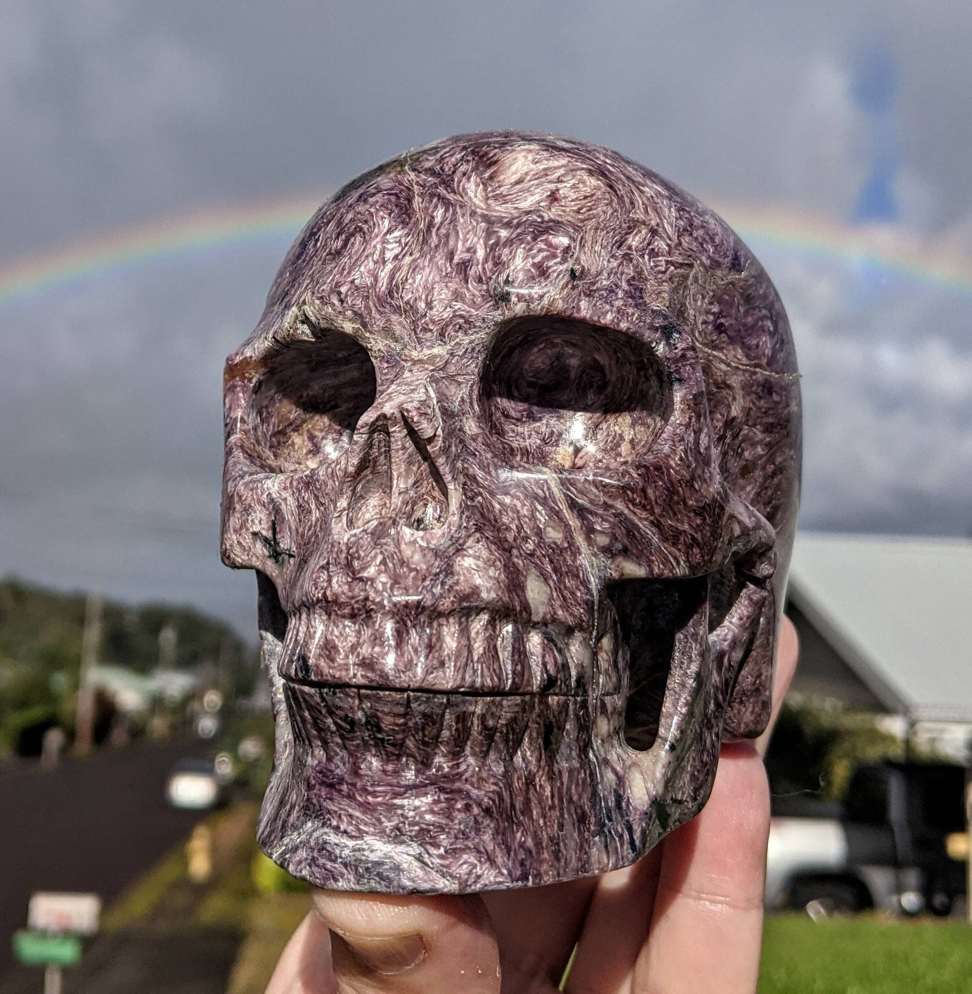 CHAROITE Crystal Skull Large 5