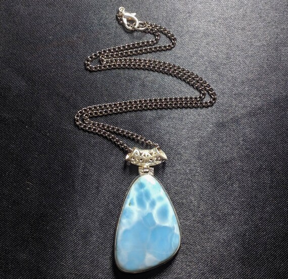 BLUE LARIMAR Necklace In Solid 925 Silver. Aaa Aw… - image 5