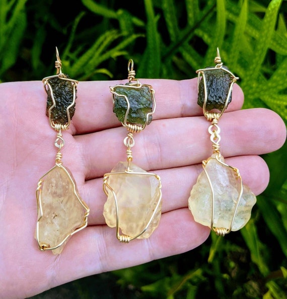 Large on sale moldavite pendant