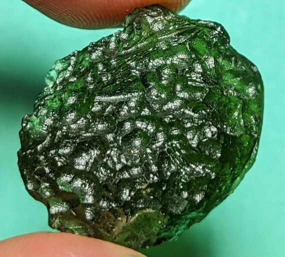 5.15 carat Rough Moldavite Specimen From Southern Germany \u201cLeaf\u201d Shape