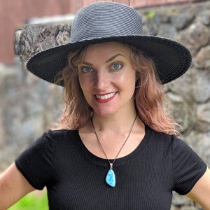 TOP BLUE LARIMAR Necklace In Solid 925 Silver. Aaa Awesome Blue & Aqua Ocean Color Patterns! Atlantis Stone/ Pectolite/ Larimar Pendant
