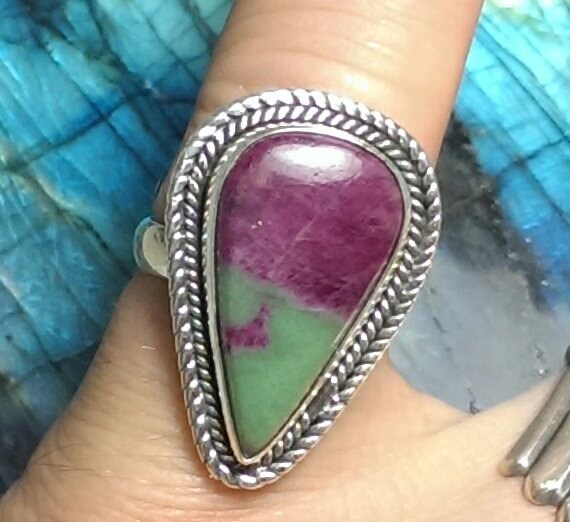Ruby Zoisite Ring Set In Sterling Silver / Anyoli… - image 5