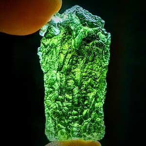 Moldavite Crystal SELF STANDING World Class / Can Be Made Into Custom Moldavite Necklace Pendant Jewelry / Genuine Authentic Moldavite