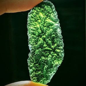 Moldavite Crystal WORLD CLASS LARGE / Can Be Made Into Custom Moldavite Necklace Pendant Jewelry / Genuine With Certificate of Authenticity