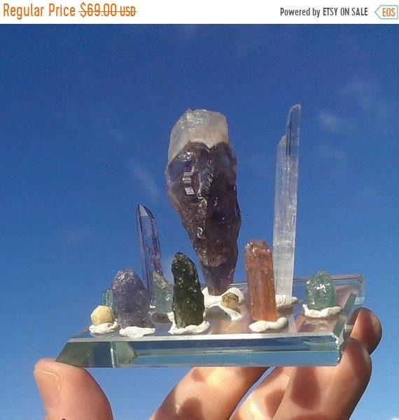 Moldavite Natrolite Sugilite Rhodizite Auralite+ IT/'S TIME TO SHINE CRYSTAL KIT