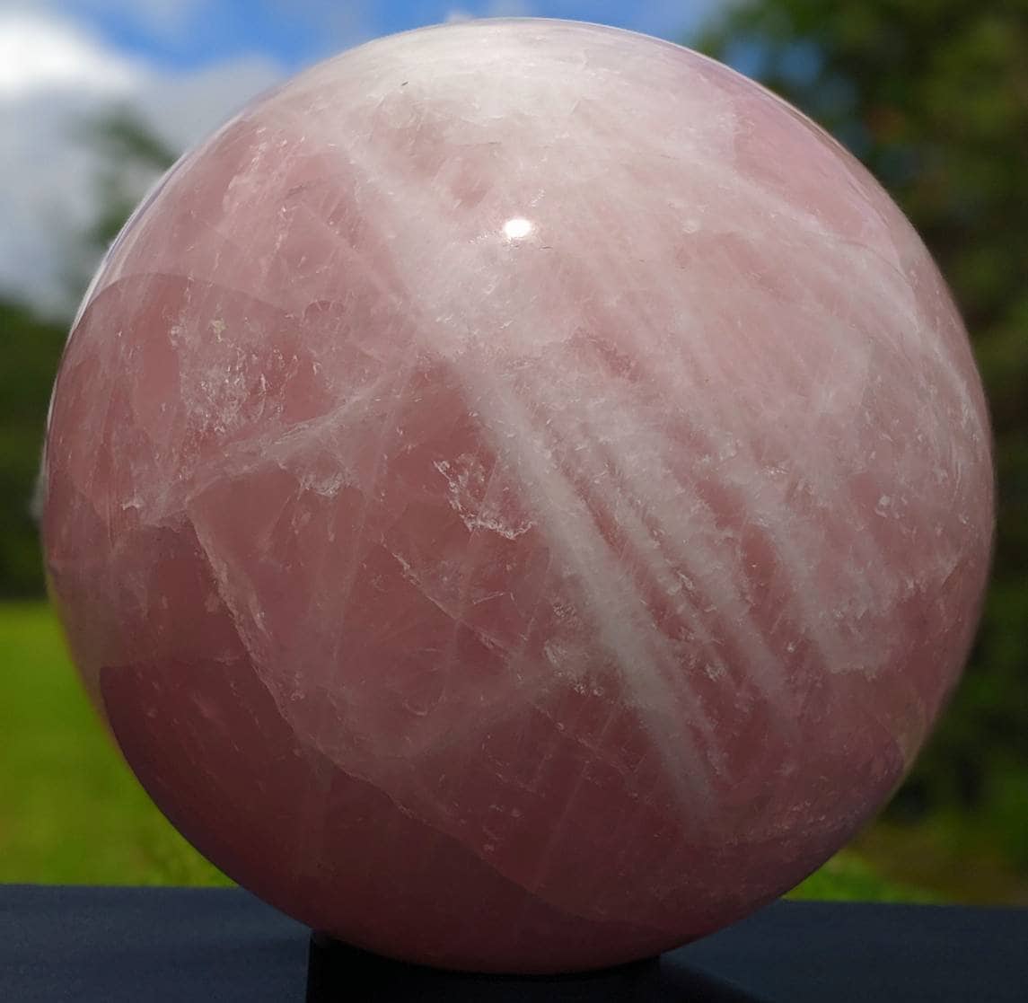 40+ POUND ROSE Quartz Crystal Ball! Huge Rich Pink Rose Quartz