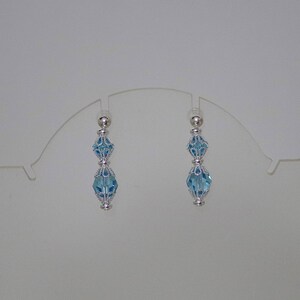 Convertible Earrings - Sterling Silver and Swarovski Crystal Earrings -  Available in All Swarovski Crystals Colors - Shown in Lt Turquoise