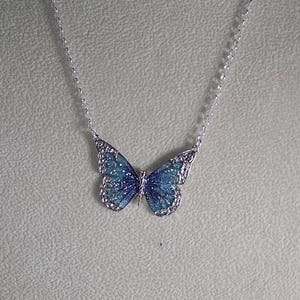 Butterfly Necklace Silver Filled Rolo Chain 16 17 or 18 - Etsy