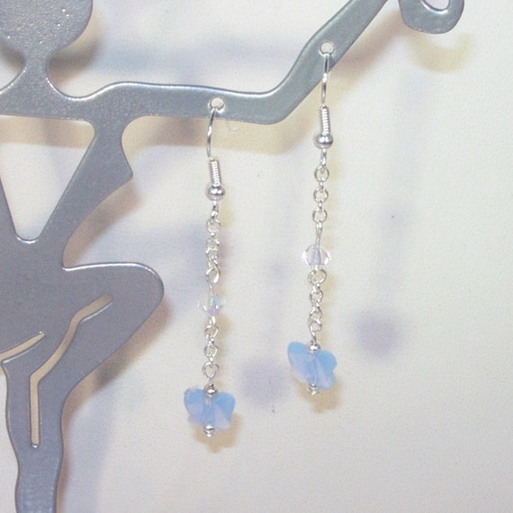Green Butterfly Earrings Made with Swarovski(R) Crystal Sterling Silver Green Butterfly Earrings Made with Swarovski(R) Crystal Sterling Silver