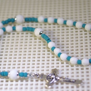 Czech Crystal Rosary  - Shown in White Opaque Crytals - Many Colors available - Anglican or Catholic