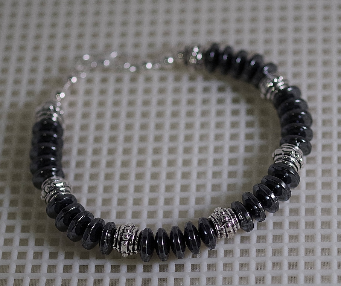 Gemstone Jewelry Hematite 8mm Hematite Saucers With Silver Etsy UK