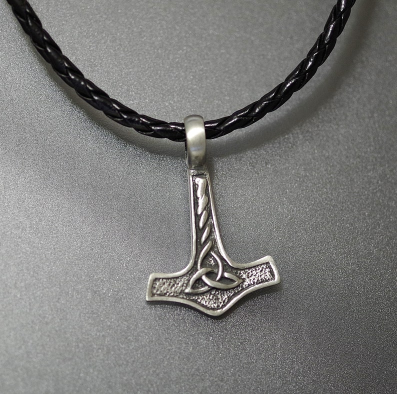 Pewter Thor's Hammer on Leather Necklace UNISEX 3 Etsy