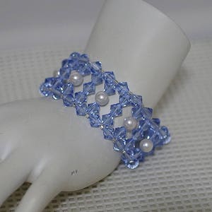 Swarovski Crystal & Pearl Bracelet - Bride, Bridesmaids, Maid of Honor, Prom, Formal, Party - Any Color Crystal-Any Color Pearl - All Sizes