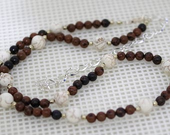 Gemstone Jewelry - Mahogany Obsidian Magnesite - Necklace