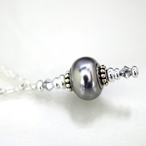 Swarovski Crystal & Sterling Silver Jewelry - Swarovski Pearl and Crystal Pendant Necklace - Sterling Silver Chain - All Colors Available